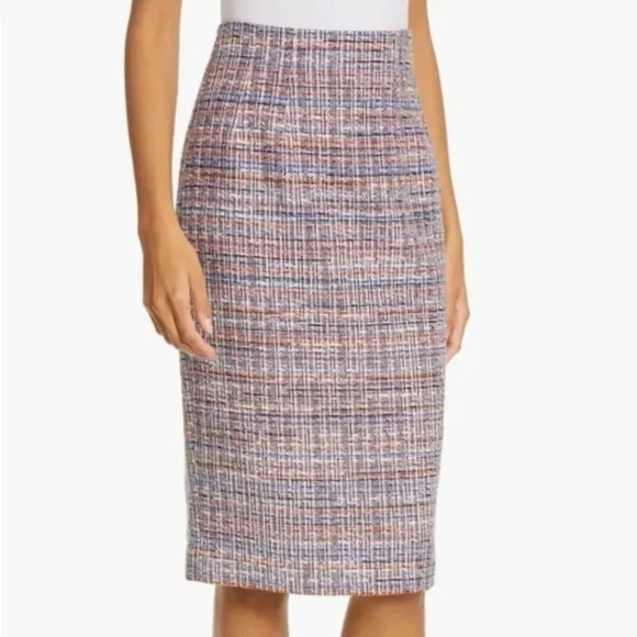 Veron­i­ca Beard Jo­da Mul­ti­col­ored Tweed Skirt Pink - Picture 4 of 13